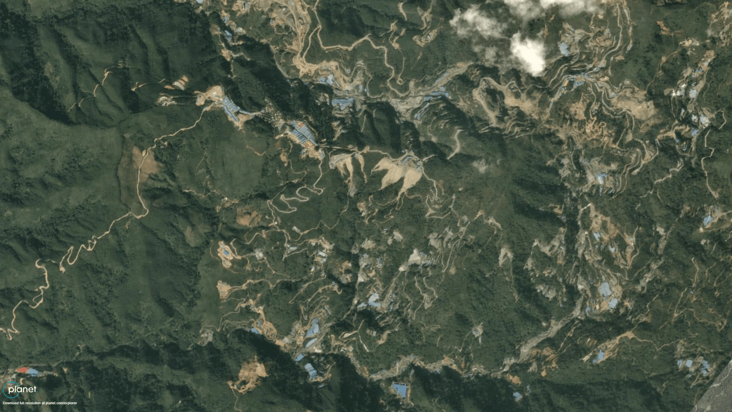 Satellite view of the Man Maw site in 2016